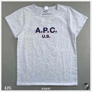 A.P.C. U.S. FLAG TEE IN GREY MELANGE 2017 U.S. CAPSULE COLLECTION T-SHIRT NWT
